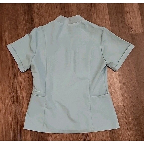 Figs Scrubs Womens Medium Top Agua Teal Work Uniform Medical Blue - Picture 10 of 10